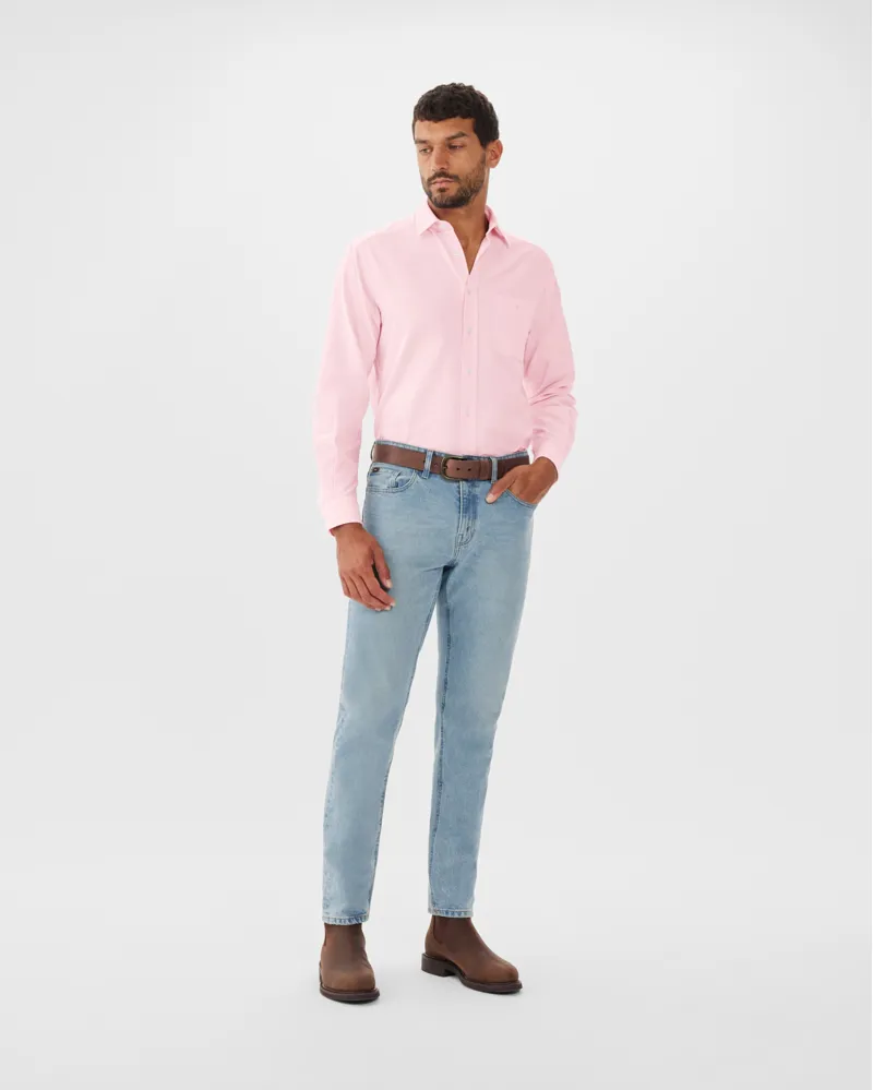 RM Williams Collins Shirt Pink White-2